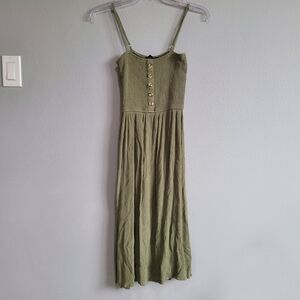 Forever 21 Army Green Sleeveless Midi Dress size S